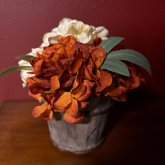 Barrel of Hydrangeas